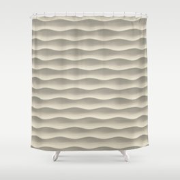 Wave Rows Beige Shower Curtain