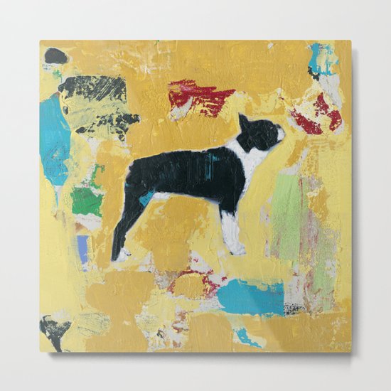 Boston Terrier Painting Art Metal Print