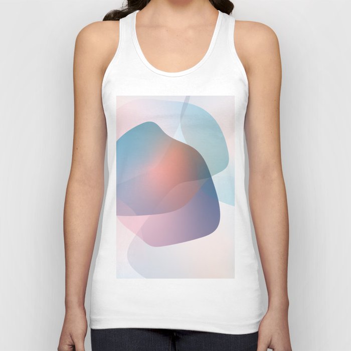 Bubble - Colorful Minimalistic Modern Art Design in Blue and Red Tank Top