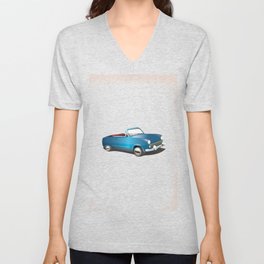 Vintage blue car V Neck T Shirt