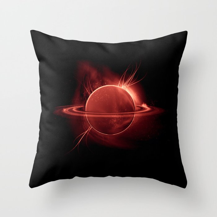 Planet Red Throw Pillow