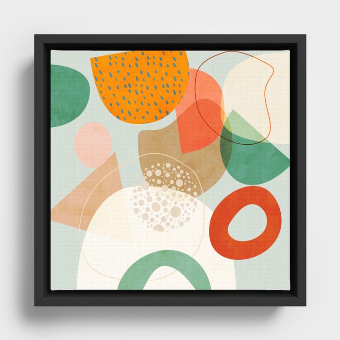 mid century modern abstract design III Framed Canvas