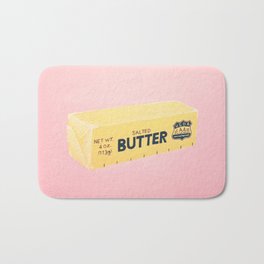 The Butter The Better Badematte | Pink, Cute, Pastel, Butter, Colorful, Sweet, Quirky, Curated, Illustration, Food 