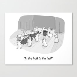 In The Hat! Cartoon Canvas Print