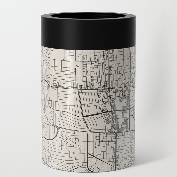 Torrance USA - City Map - Black and White Can Cooler