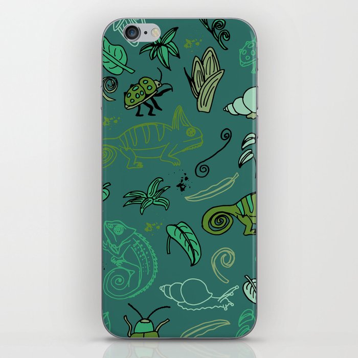 Reptile and Insect Pattern, Wildlife Nature Print iPhone Skin