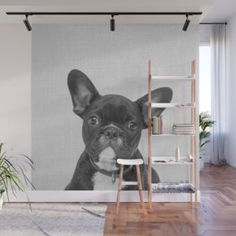 Bulldog Puppy - Black & White Wall Mural