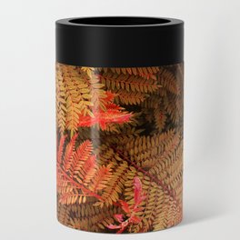Crazy colored nature serie: orange fern leaves Can Cooler