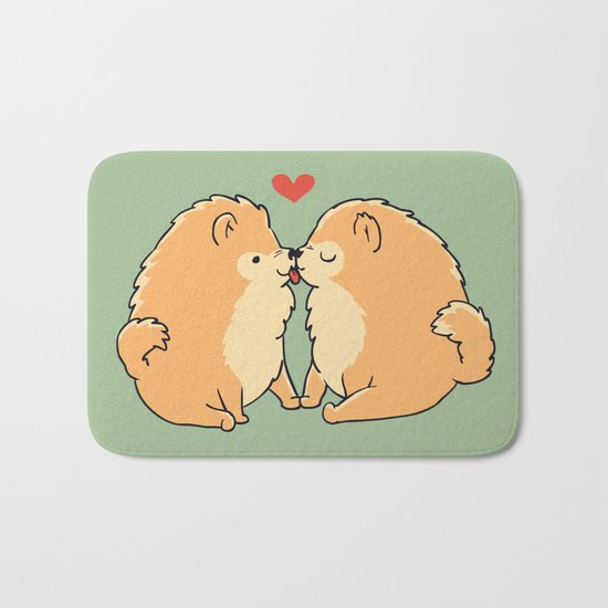Pomeranian Kisses Bath Mat