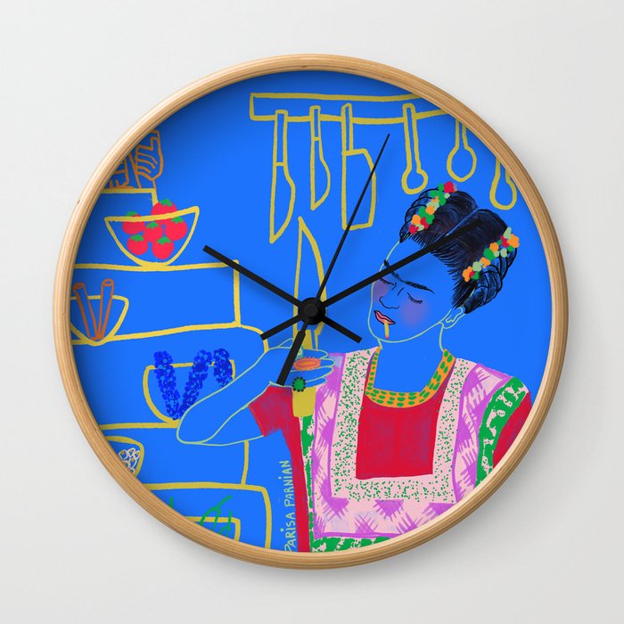 FRIDA KAHLO AND HER KNIFE Wall Clock