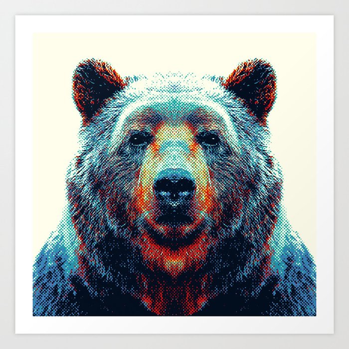 Bear - Colorful Animals Art Print