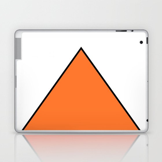 Orange Pyramid or Triangle on White Background Laptop & iPad Skin