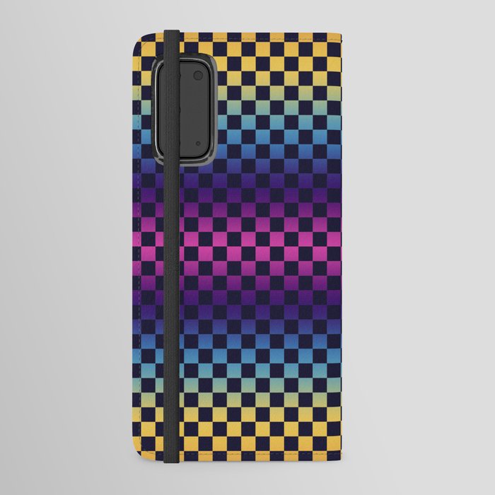 Checkerboard Checkered Checked Check Chessboard Pattern in Rainbow Colors Android Wallet Case