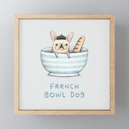 French Bowl Dog Framed Mini Art Print