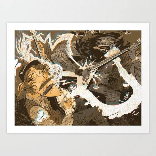 Folk vs. Metal Art Print