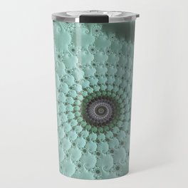 Ocean Blue Abstract Art Digital Fractal Travel Mug