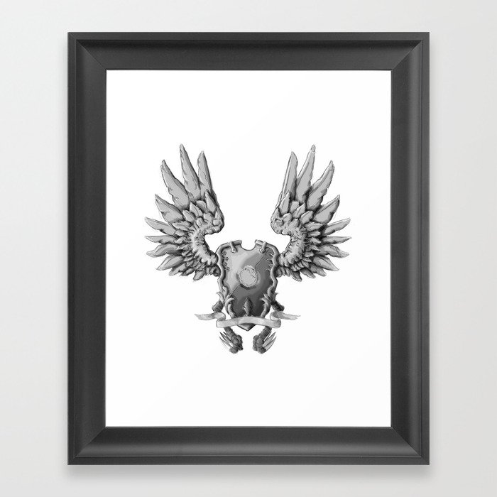 FF14 - Chocobo / materia coat of arms Framed Art Print