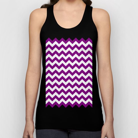 Chevron (Purple/White) Unisex Tank Top
