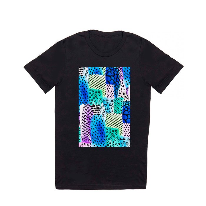Colorful watercolor block hand drawn pattern T Shirt