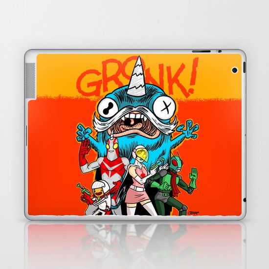 the Cryptid Crew VS Uncle Corny Kaiju Laptop & iPad Skin