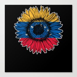 Venezuela Flag Sunflower Canvas Print