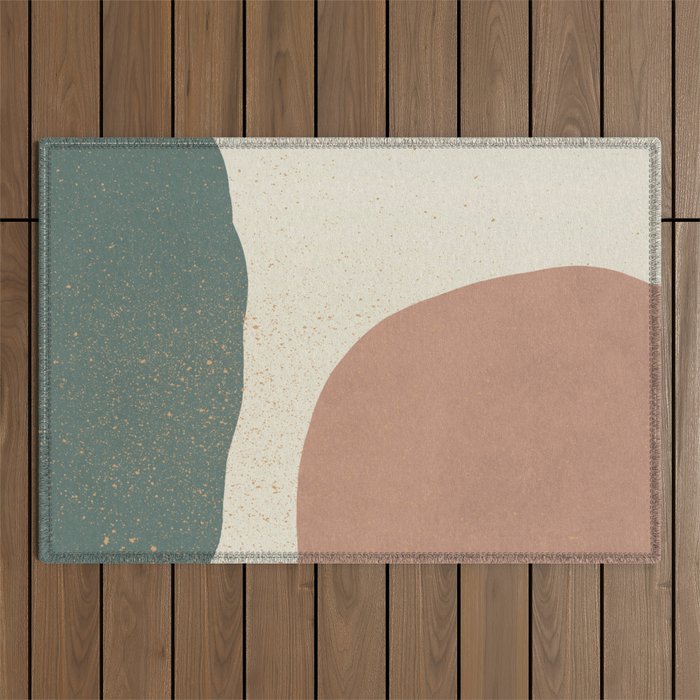 Minimalist Painting - Terra Green Outdoor Rug