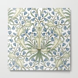 William Morris Vintage Bluebell Floral Blue Green & White  Metal Print | Home, Vintage, Pastel, Botanical, Artsandcrafts, Antique, Homedecor, Floral, Wallpaper, White 