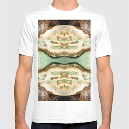 Symmetrical kaleidoscope surreal of gours calcite formation rimestone T-shirt