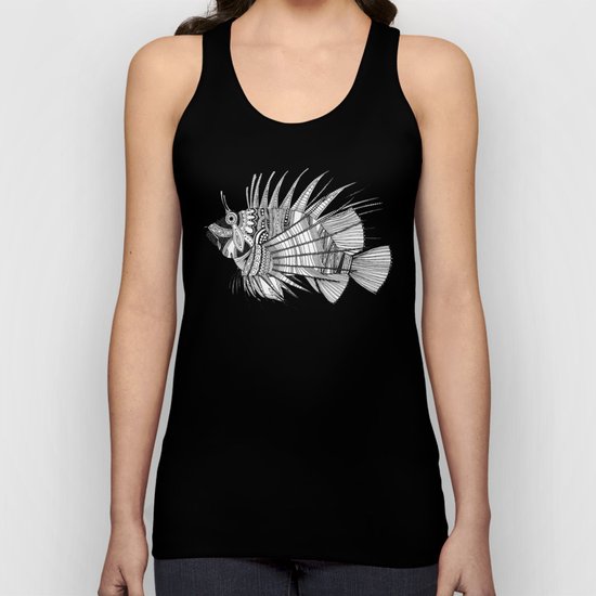 fish mirage black white Unisex Tank Top