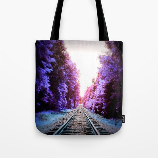 Train Tracks Bright Tote Bag