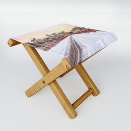Sunset at the Stone Arch Bridge | Photography and Collage Folding Stool