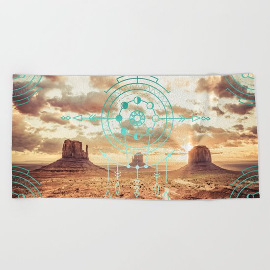 Mandala Desert Dawn Beach Towel
