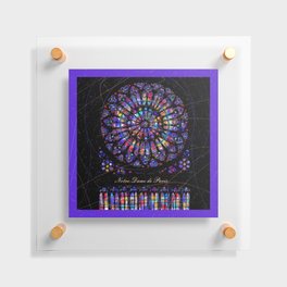 Round stained glass window "Rose" of the Cathedral of Notre-Dame de Paris Floating Acrylic Print