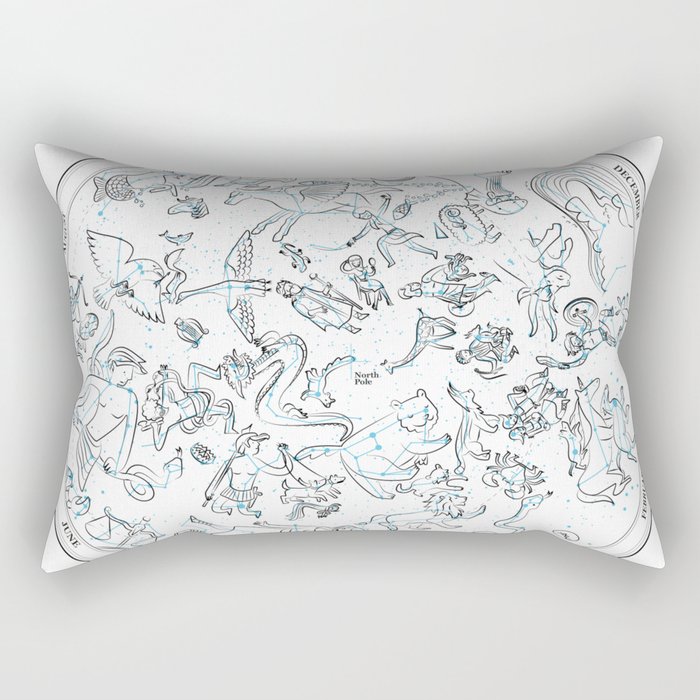 Constellations of the Northern sky - ligth blue Rectangular Pillow