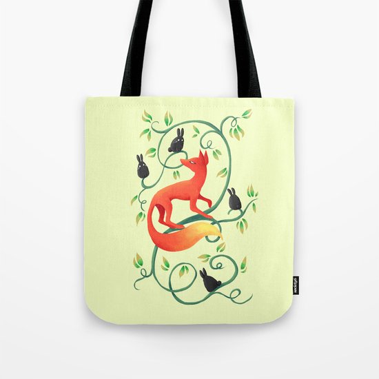 Bunnies and a Fox Tote Bag