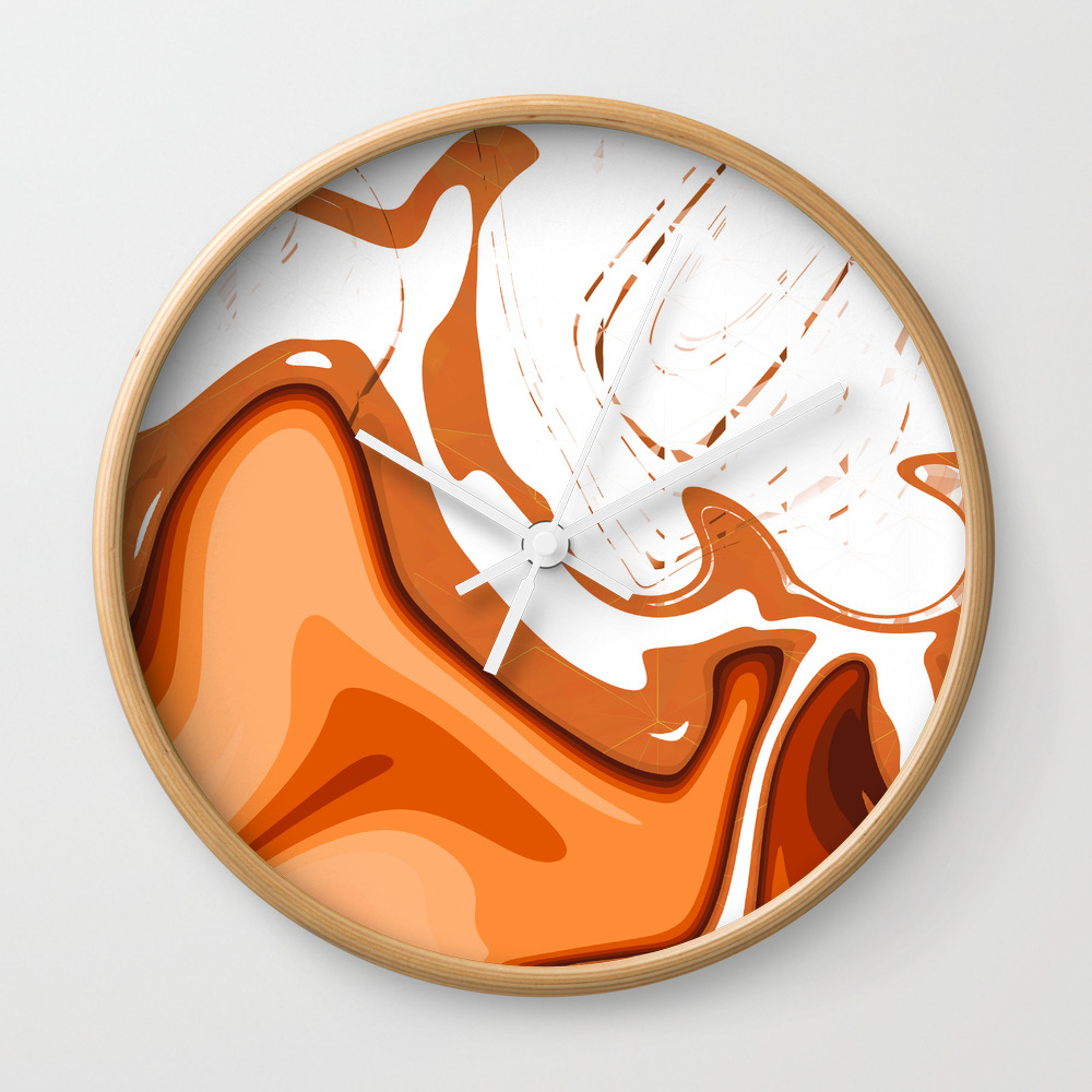 Warm Colors Abstract Design Wall Clock By Oursunnycdays Society6