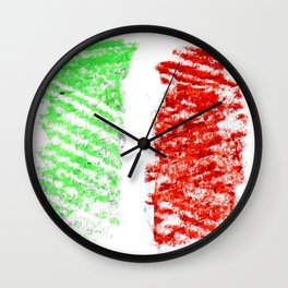 flag of Italia chalk 2- Italy,Italia,Italian,Latine,Roma,venezia,venice,mediterreanean,Genoa,firenze Wall Clock