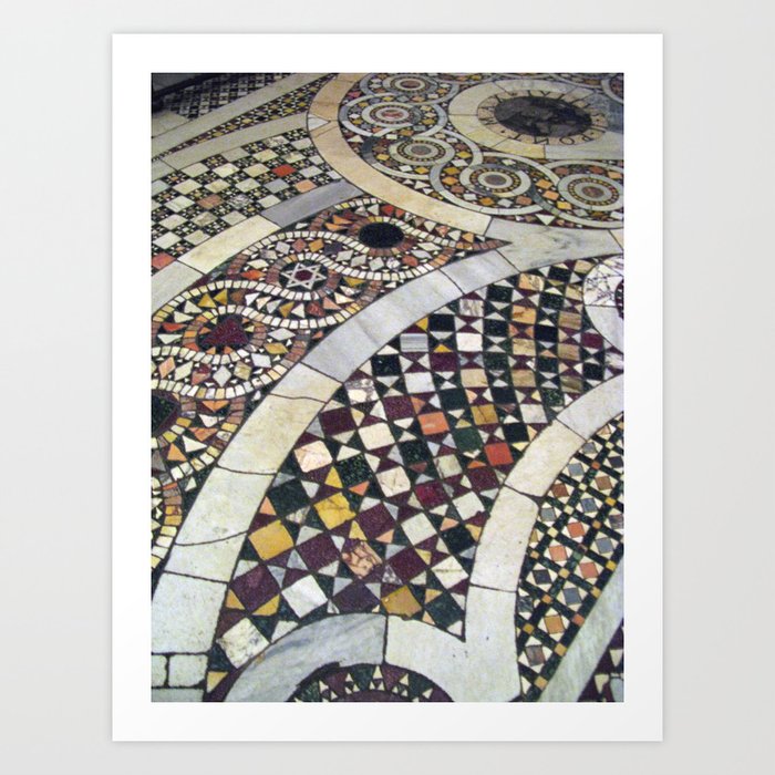 Mosaic Tile Vatican Floor Hidden Jewish Star Art Print By Mandilyn Society6