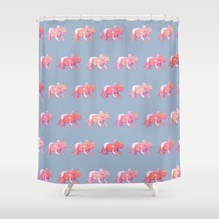 Tricerotops Pattern Shower Curtain