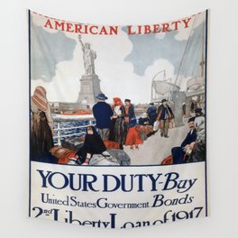 Vintage poster - Statue of Liberty Wall Tapestry