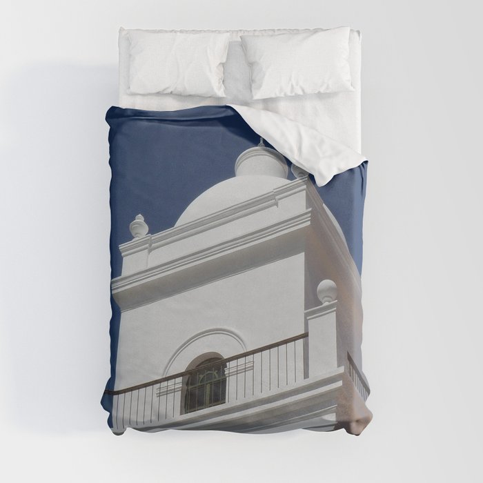 Argentina Photography - Beautiful White Building Under The Blue Sky Duvet Cover