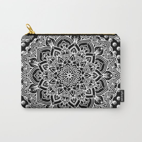 Black & White Yin Yang Mandala Carry-All Pouch