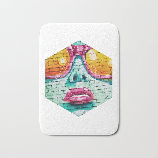 Graffiti Beauty - Geometric Photography Bath Mat