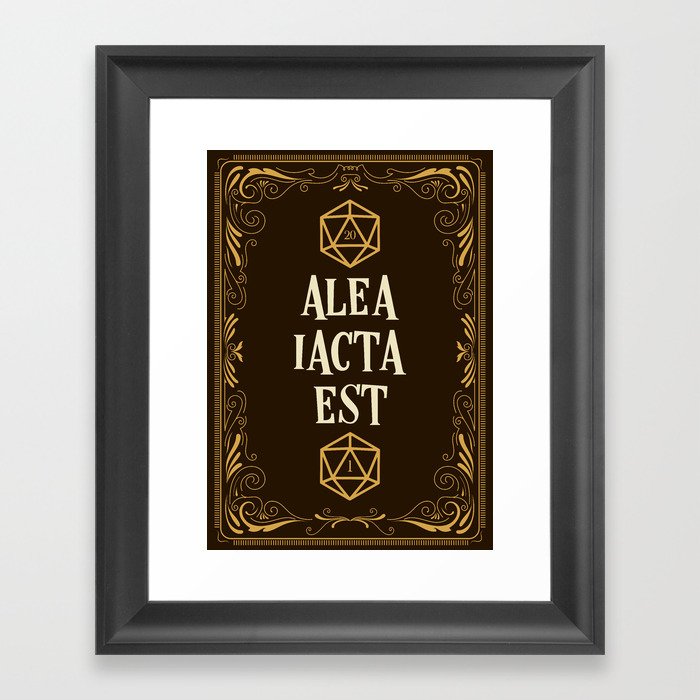 Alea Iacta Est The Die Has Been Cast D20 Dice Tabletop RPG Gaming Framed Art Print