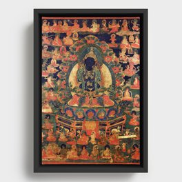 Buddhist Thangka Vajradhara Buddha 1600s Framed Canvas