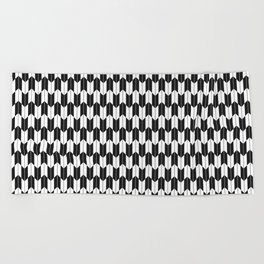 Retro Outdoor Party Black and White Beach Towel