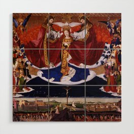 Coronation of the Virgin - Enguerrand Quarton (1454) Wood Wall Art