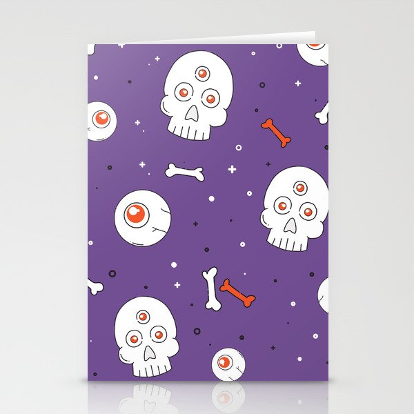 Skull Halloween Background Stationery Cards