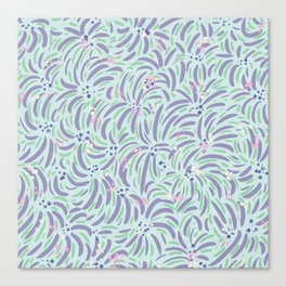 Powerful and floral pattern mint Canvas Print