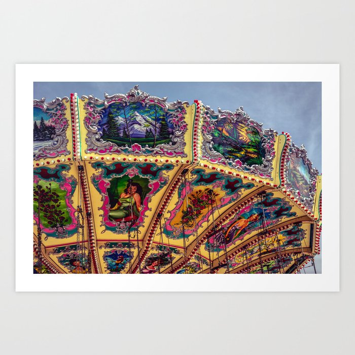 Wisconsin State Fair Swing Carousel Amusement Decorative Painted Carnival Ride Art Print